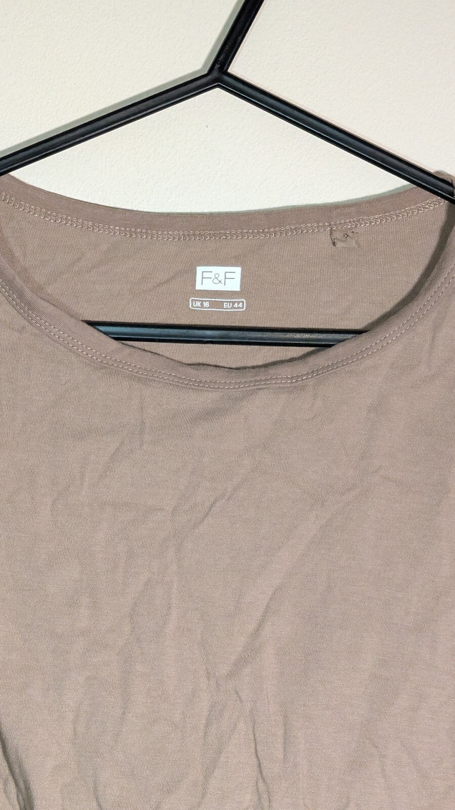 F&F Women's T Shirt - Brown - Size 16