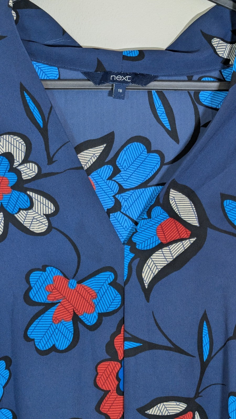 Next Women's Floral Vest Shirt - Navy - Size 18