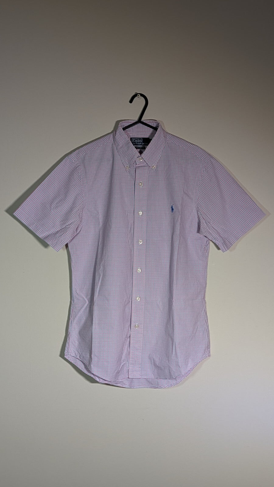 Ralph Lauren Men's Custom Fit Check Shirt - Pink - Size Small
