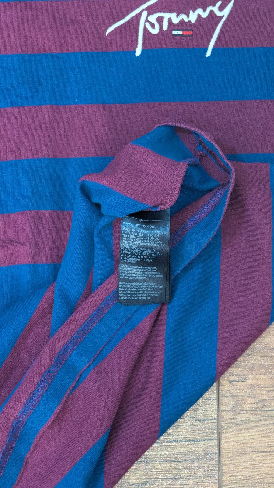 Tommy Hilfiger Men's Striped T Shirt - Blue - Size XS