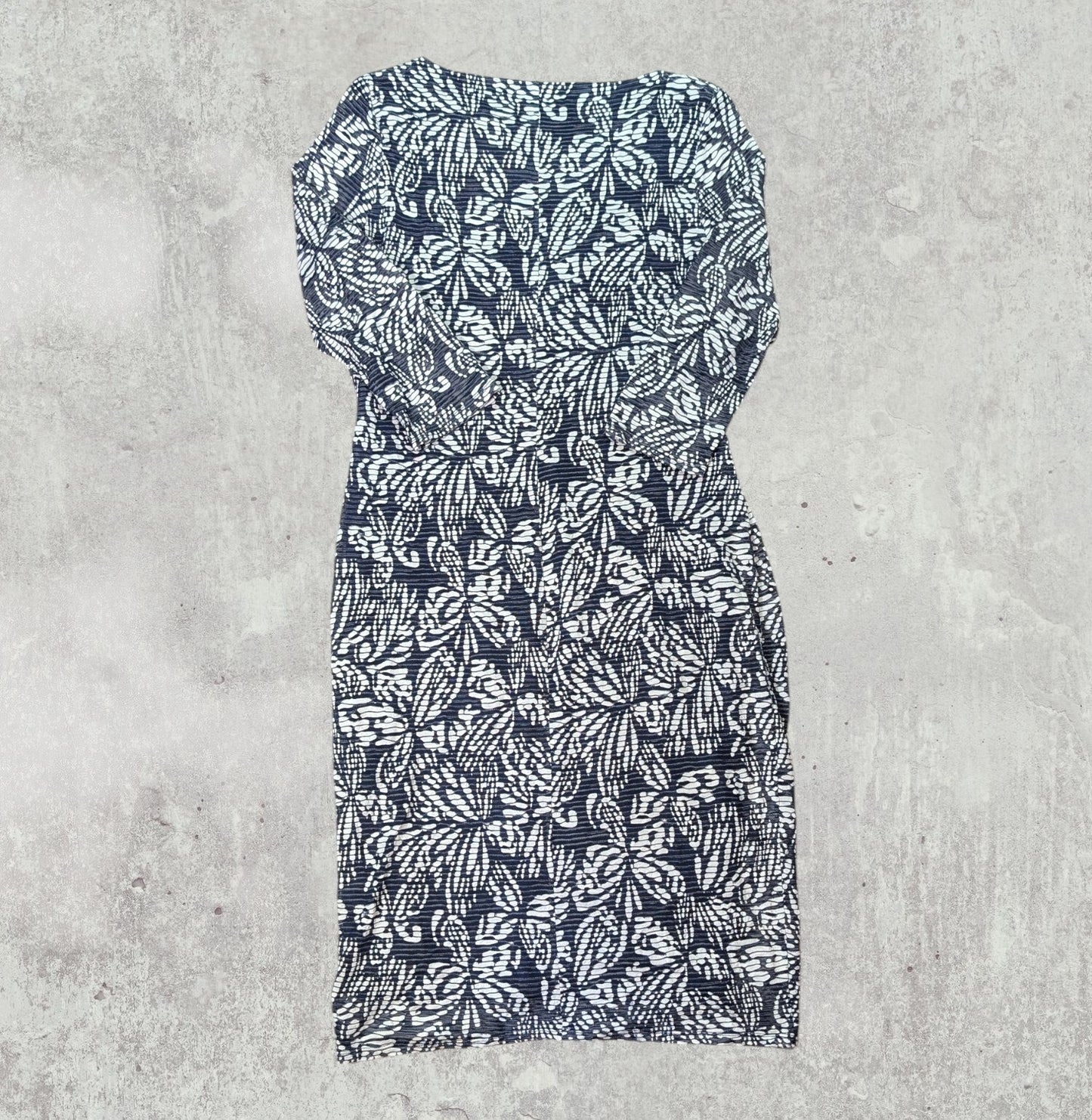 Viyella Women's Floral Dress - Navy - Size 12