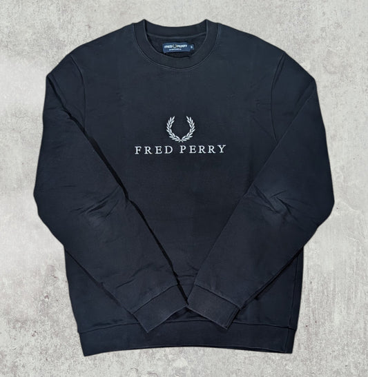 Fred Perry Men's Sweatshirt Jumper - Black - Size Small