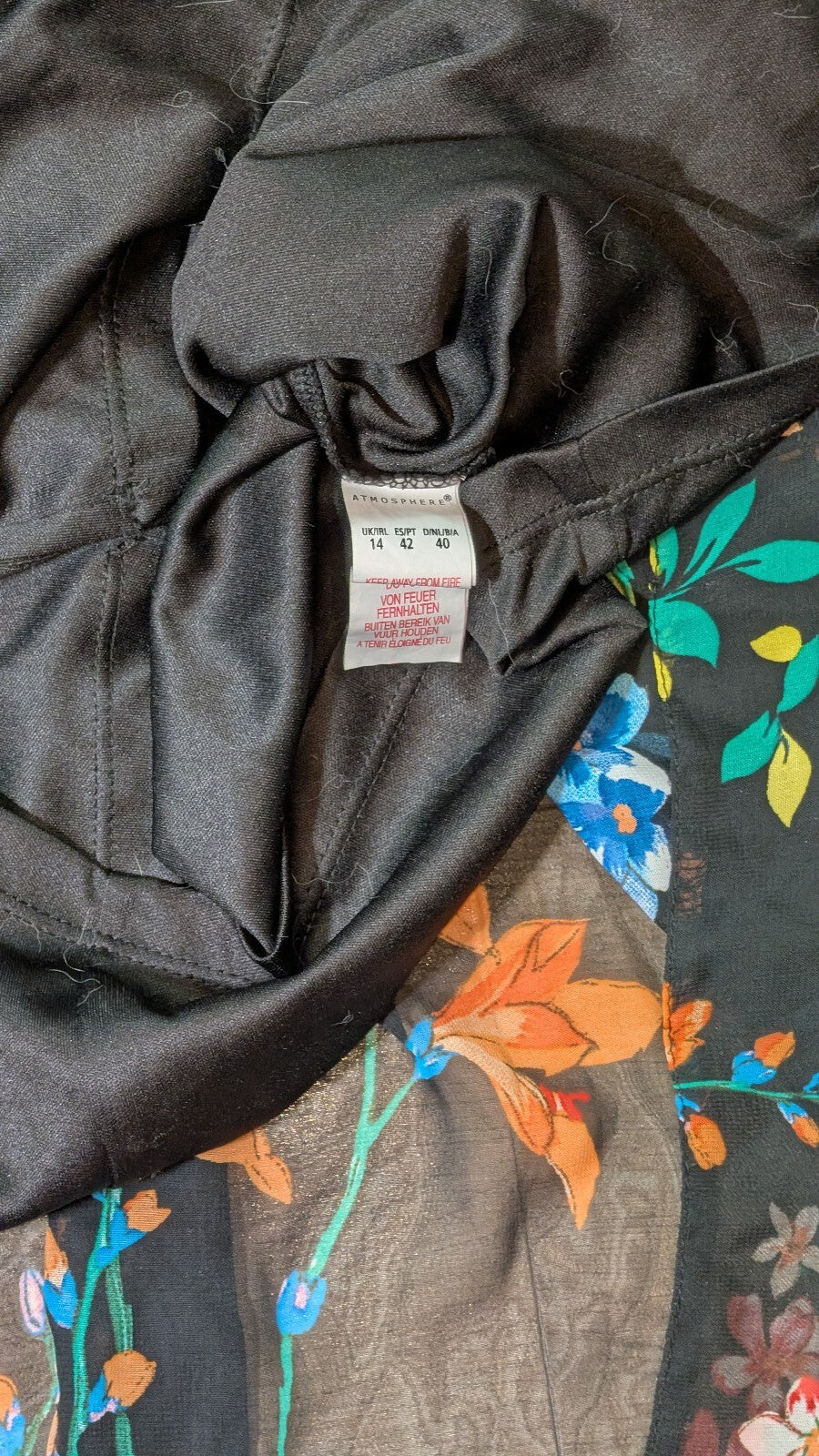 Atmosphere Women's Floral Dress - Black - Size 14
