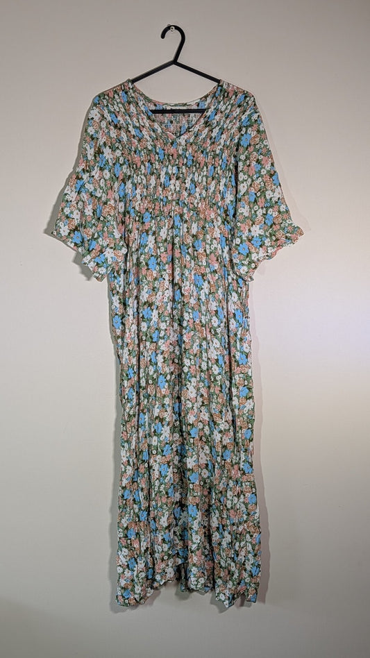 Miss Lady Women's Floral Dress - Green - Size Medium