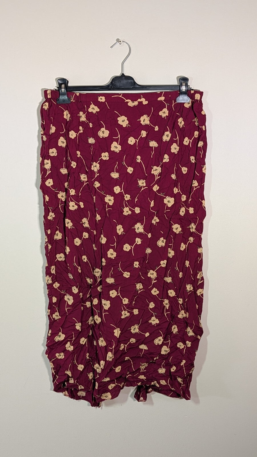 Classic Plus Women's Floral Skirt - Burgundy - Size 18