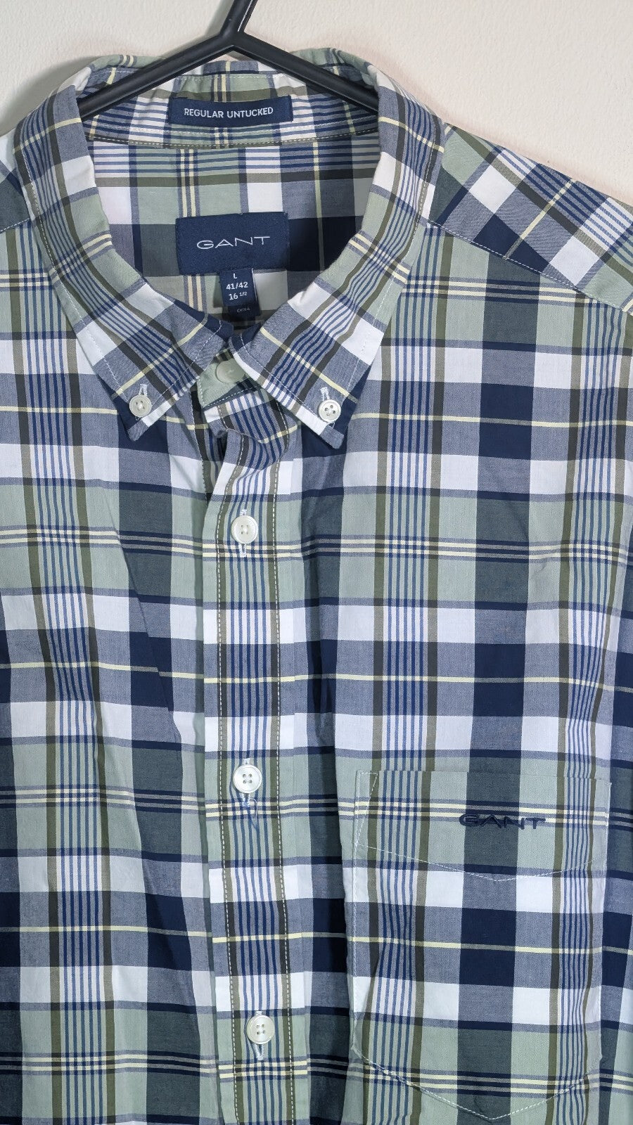 Gant Men's Check Shirt - Green - Size Large
