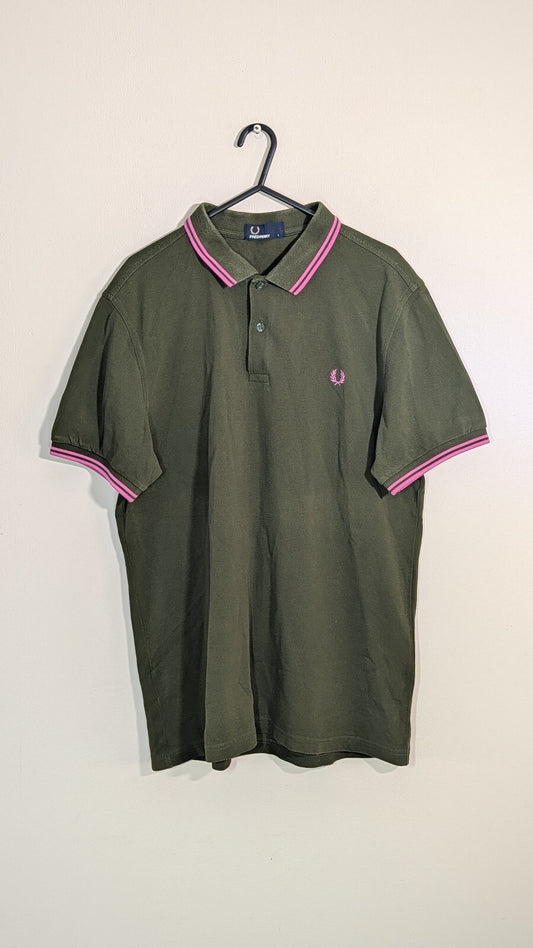 Fred Perry Men's Polo T Shirt - Green - Size Large