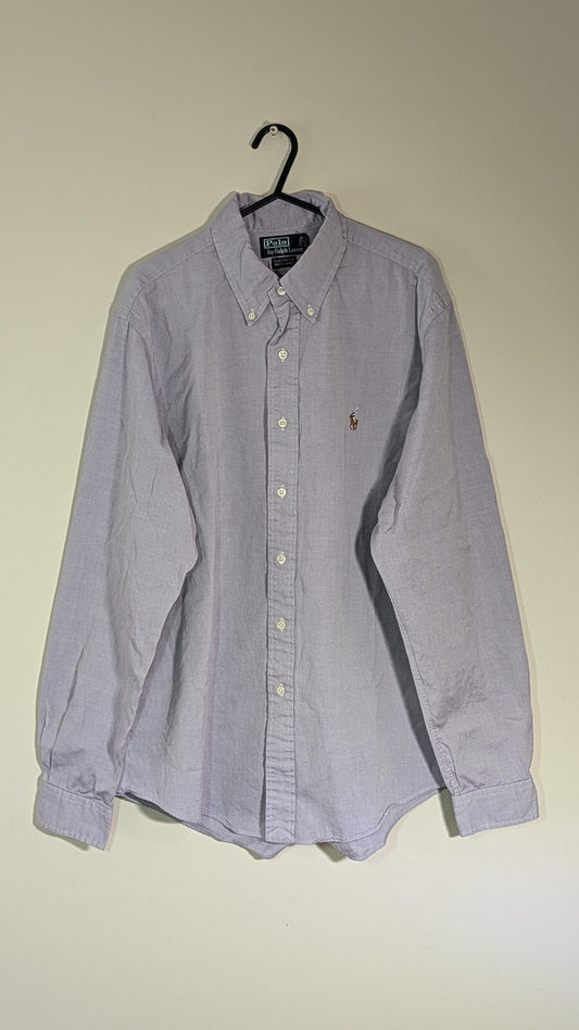 Ralph Lauren Men's Custom Fit Shirt - Purple - Size XL