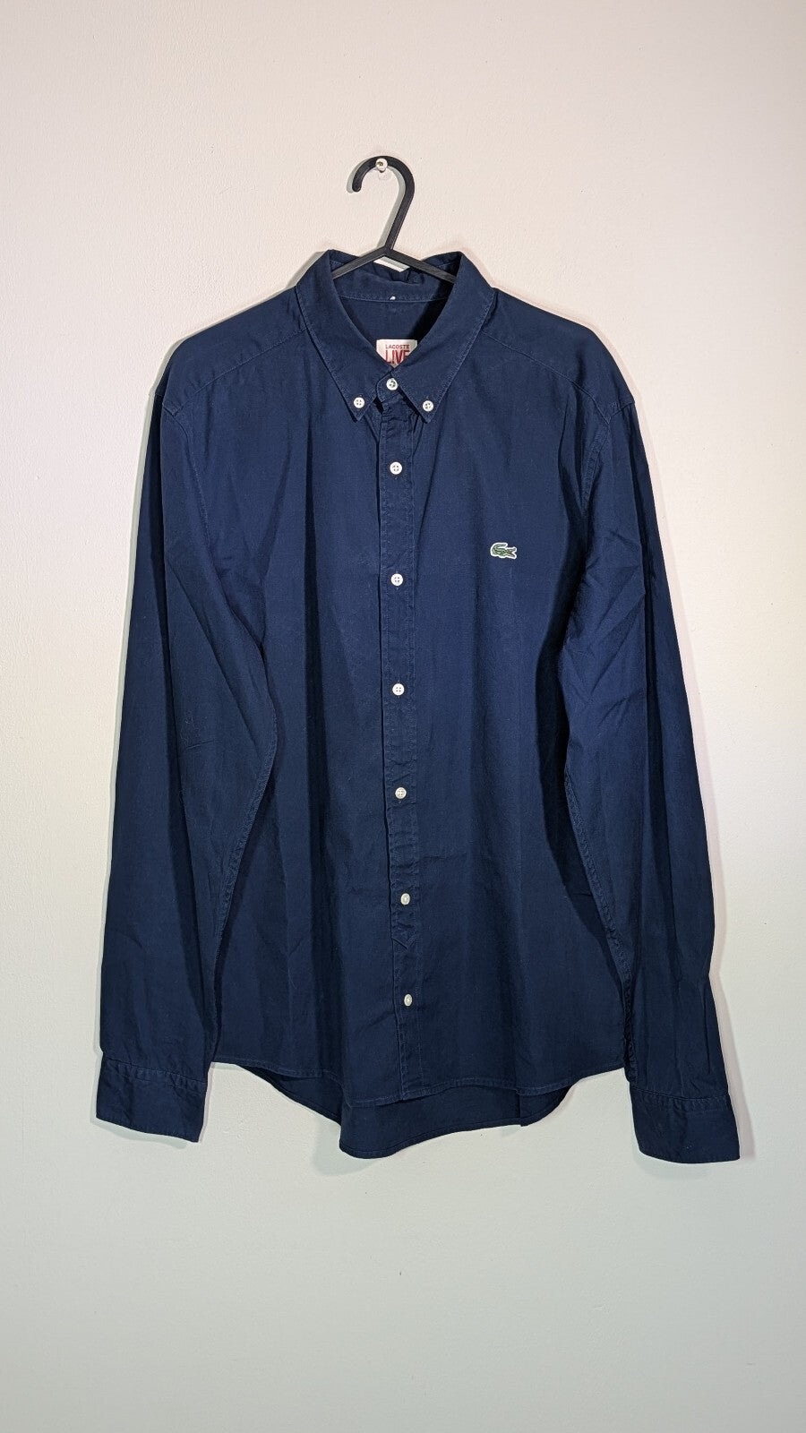 Lacoste Men's Shirt - Navy - Size 39 / Small