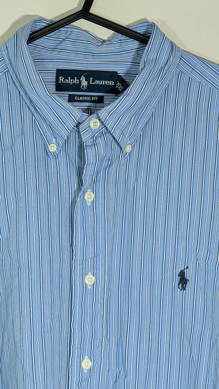 Ralph Lauren Men's Classic Fit Striped Shirt - Blue - Size XL