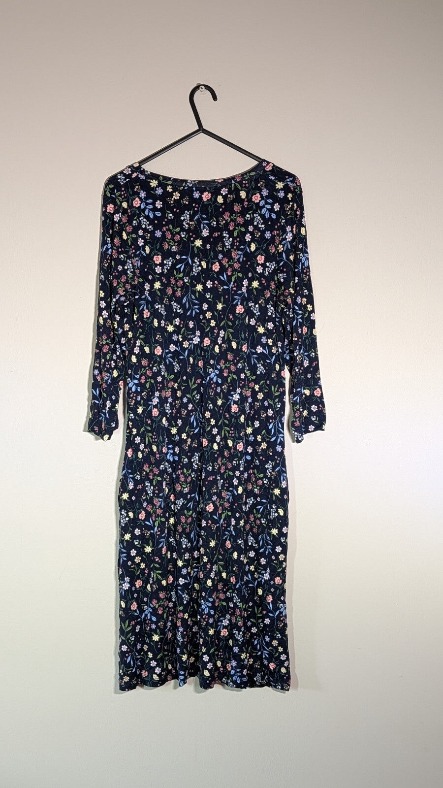 Cotton Traders Women's Floral Dress - Navy - Size 10