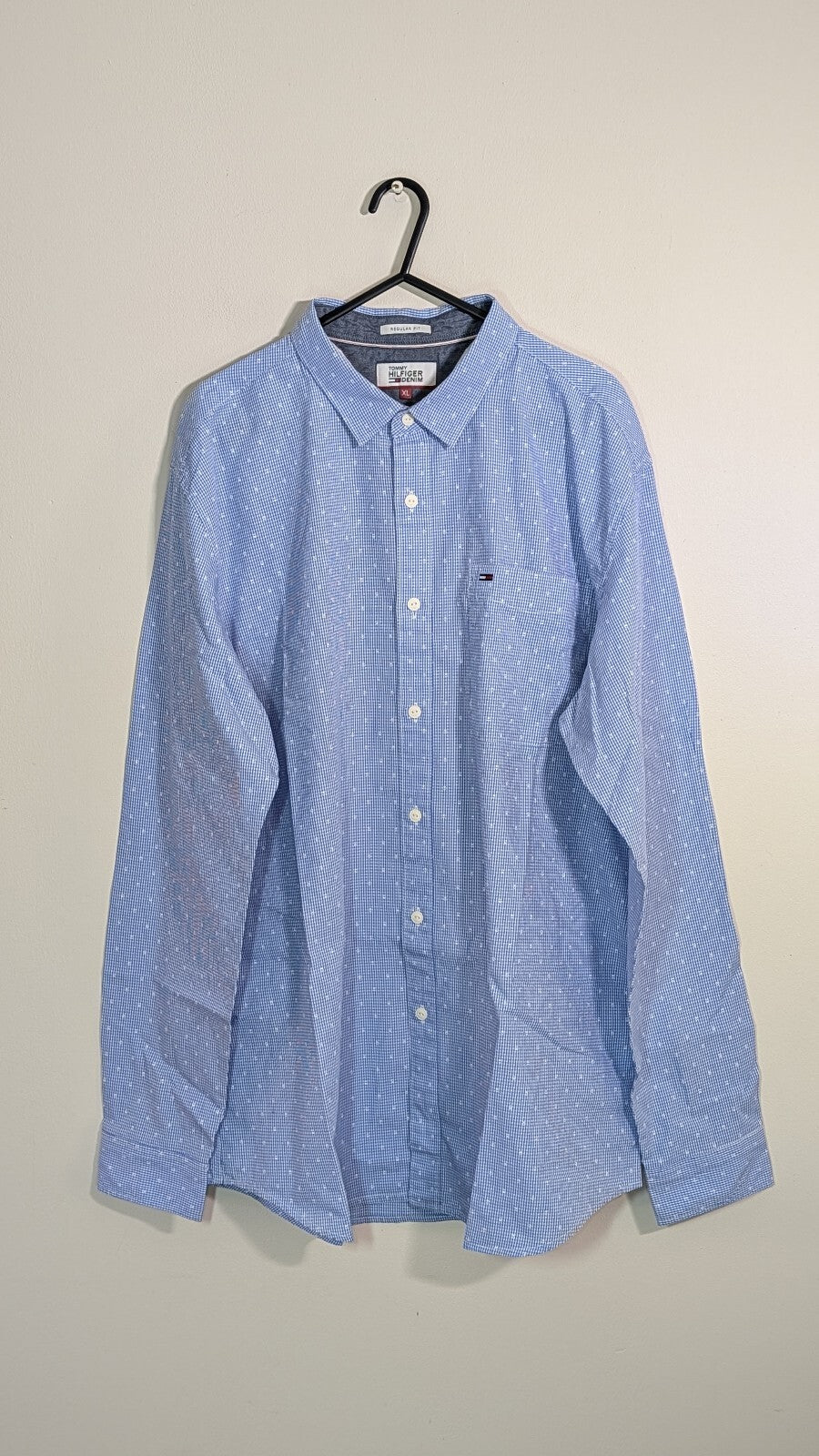 Tommy Hilfiger Men's Check Shirt - Blue - Size XL