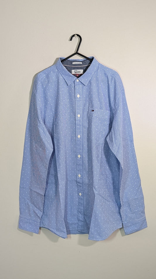 Tommy Hilfiger Men's Check Shirt - Blue - Size XL