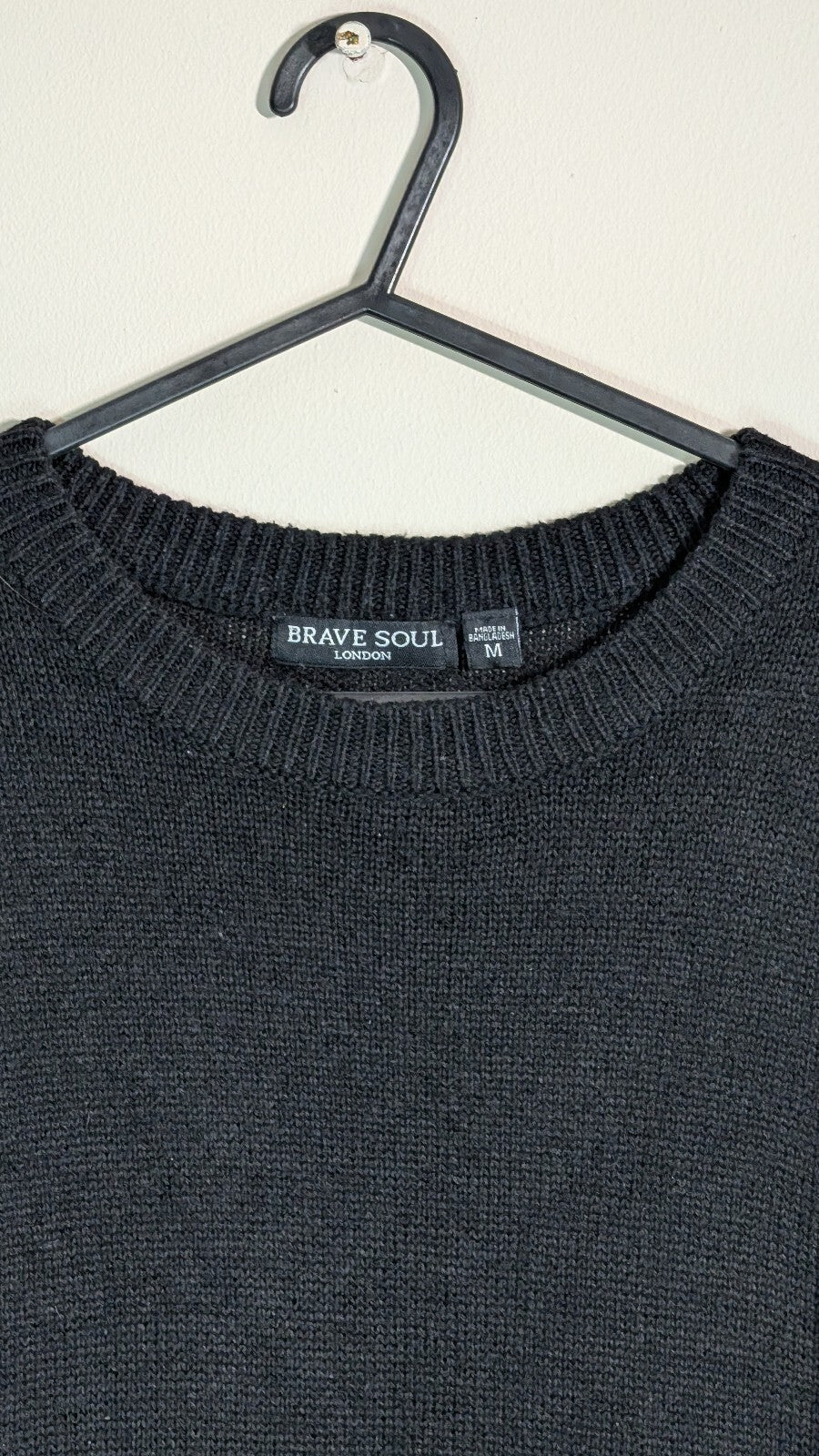 Brave Soul Women's Jumper Dress - Black - Size Medium