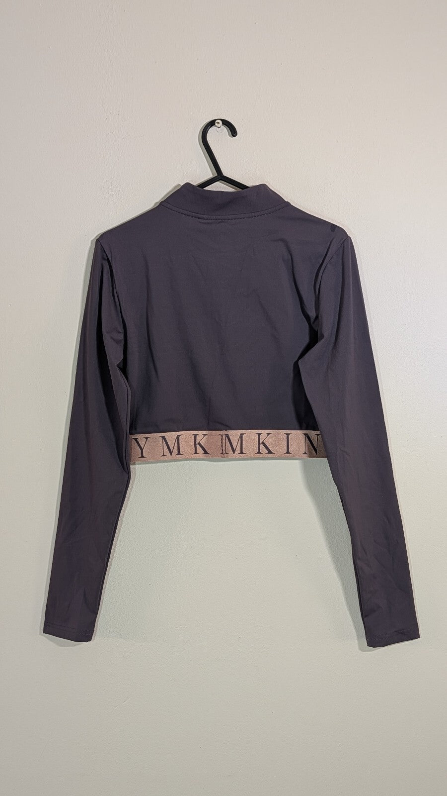 Gym King Women's 1/4 Zip Crop Top - Grey - Size 10