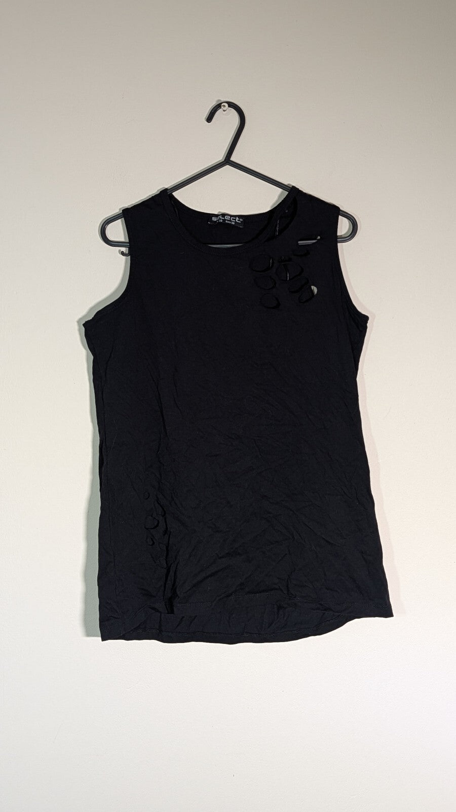 Select Women's Vest T Shirt - Black - Size 10