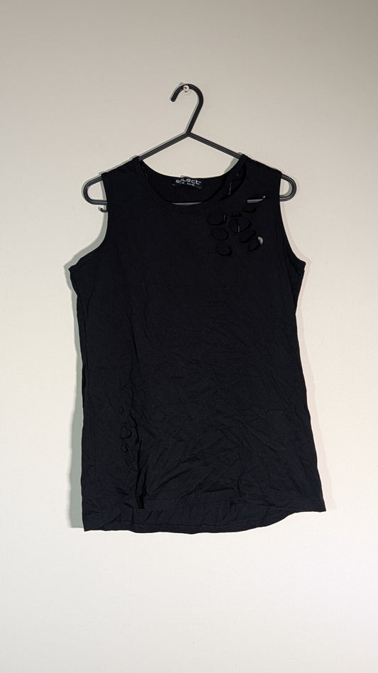 Select Women's Vest T Shirt - Black - Size 10