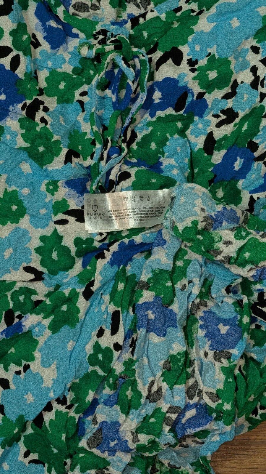 Primark Women's Floral Dress - Blue - Size 18