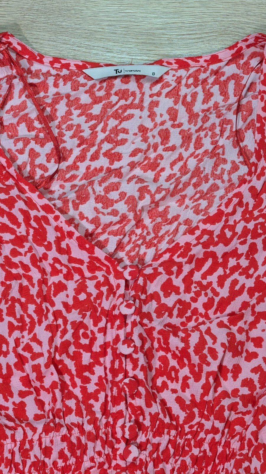 Tu Women's Leopard Print Dress - Red - Size 8