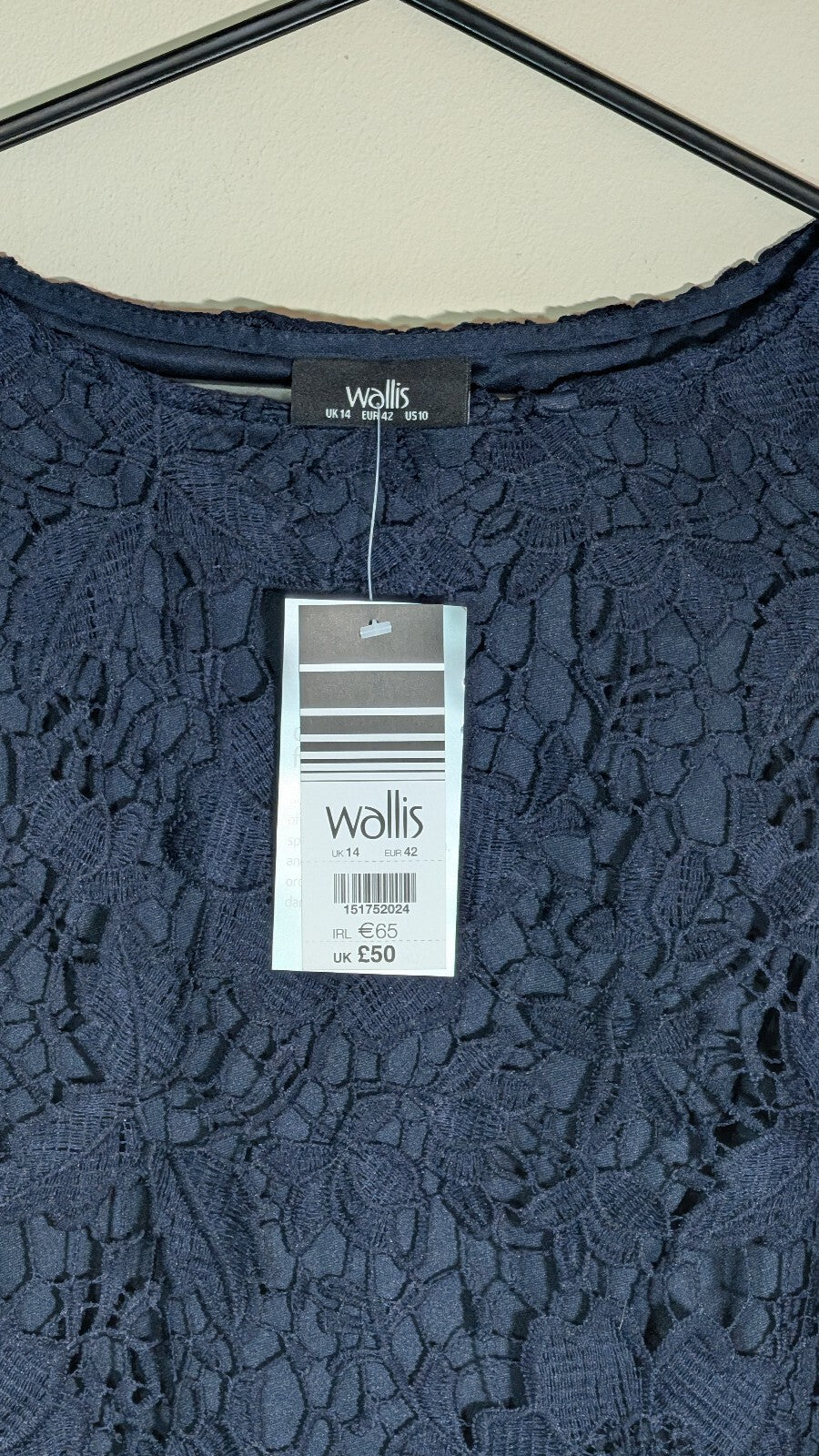Wallis Women's Dress - Navy - Size 14