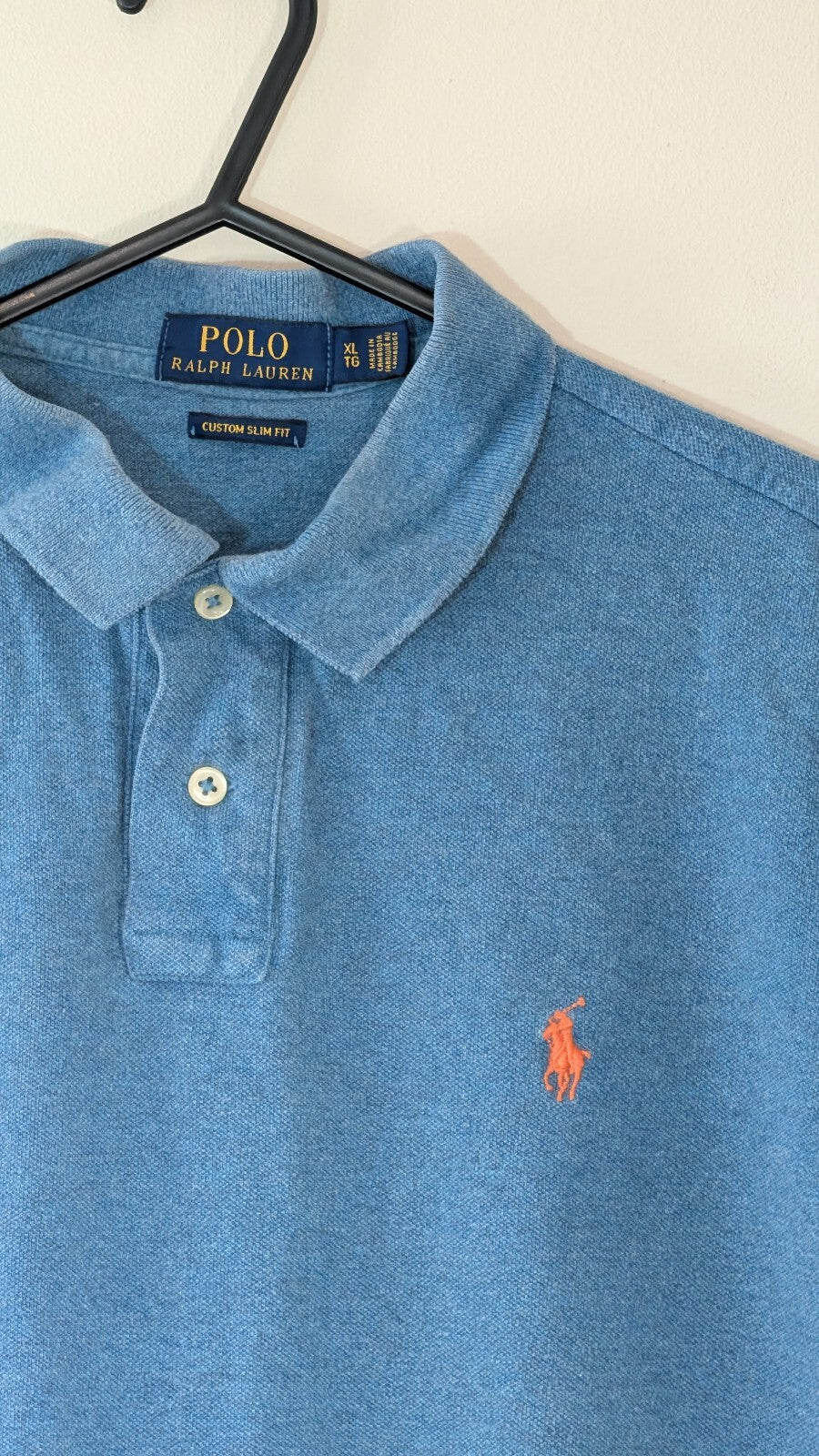 Ralph Lauren Men's Custom Slim Fit Polo T Shirt - Blue - Size XL