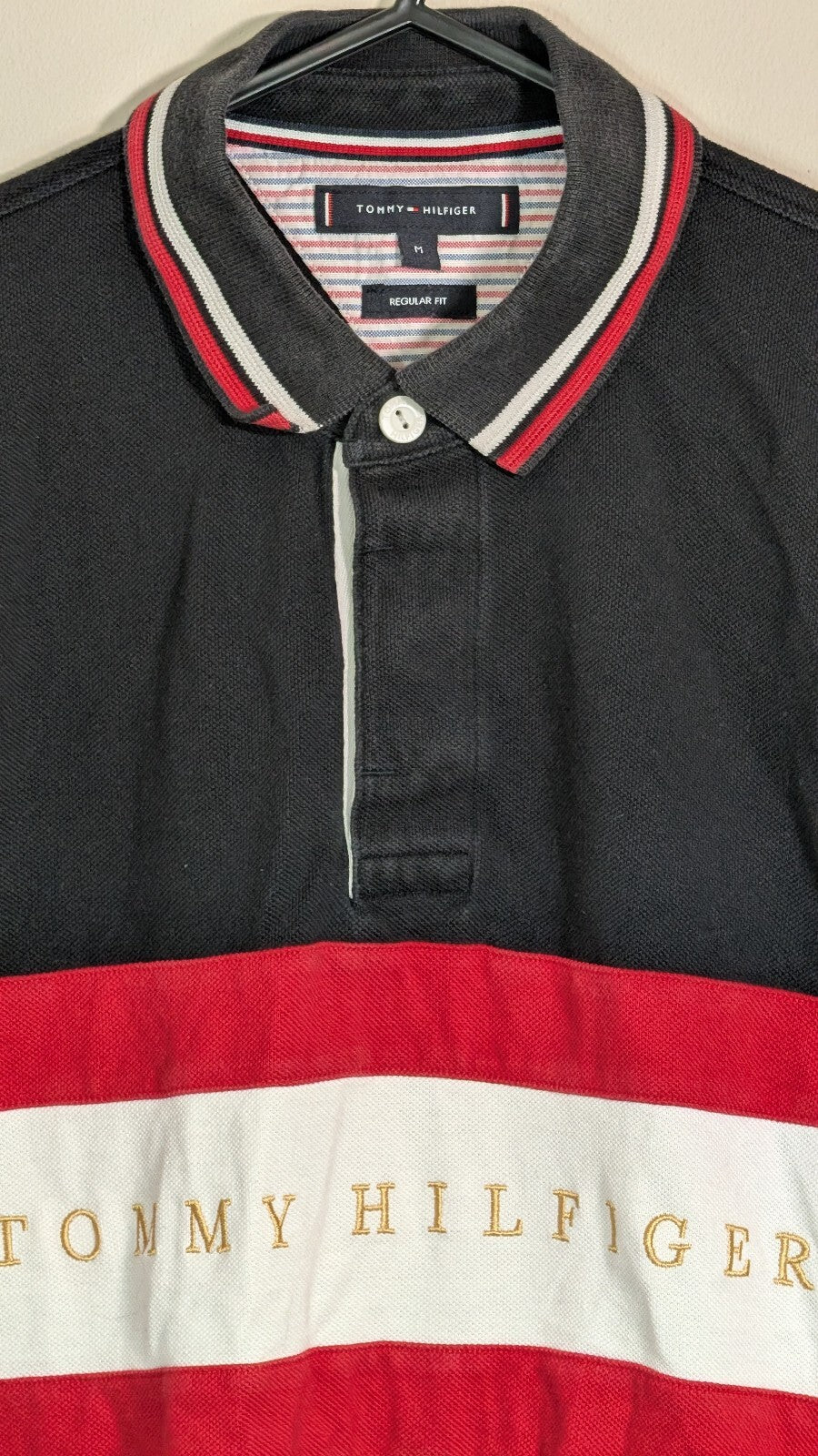 Tommy Hilfiger Men's Polo T Shirt - Black - Size Medium