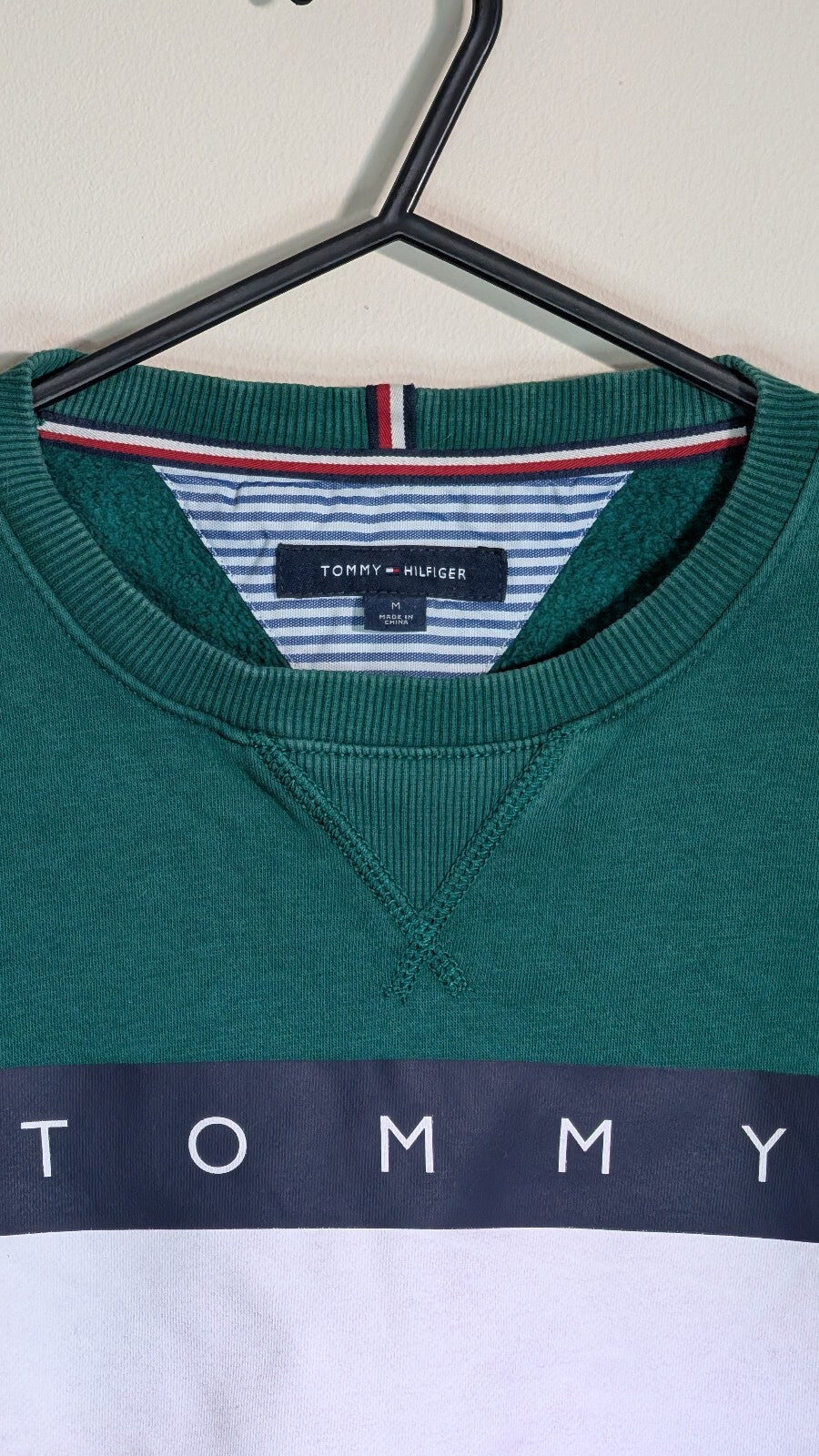 Tommy Hilfiger Men's Sweatshirt Jumper - Green - Size Medium