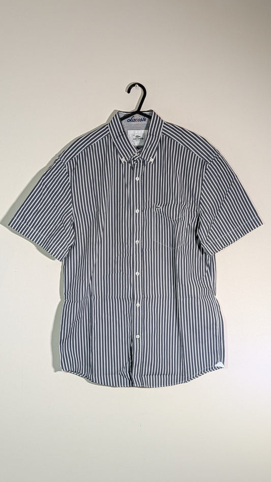Lacoste Men's Striped Shirt - Grey - Size 40 / Medium