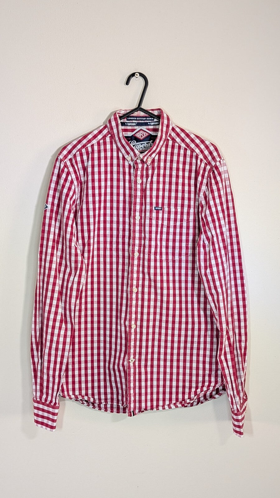 Superdry Men's Check Shirt - Red - Size Small