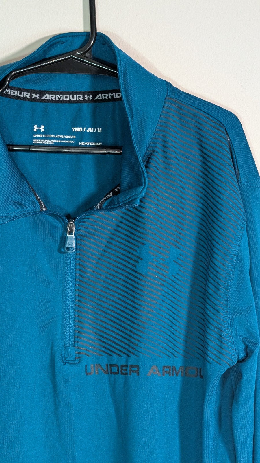 Under Armour Kid's Boys 1/4 Zip Jumper - Green - Size Medium