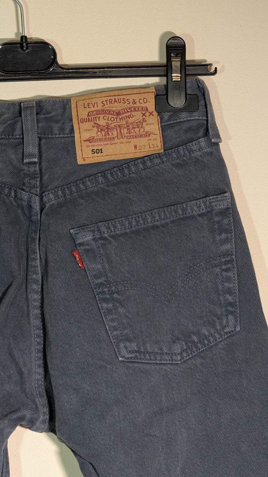 Levi's Men's 501 Straight Jeans - Blue - Size 27W 34L