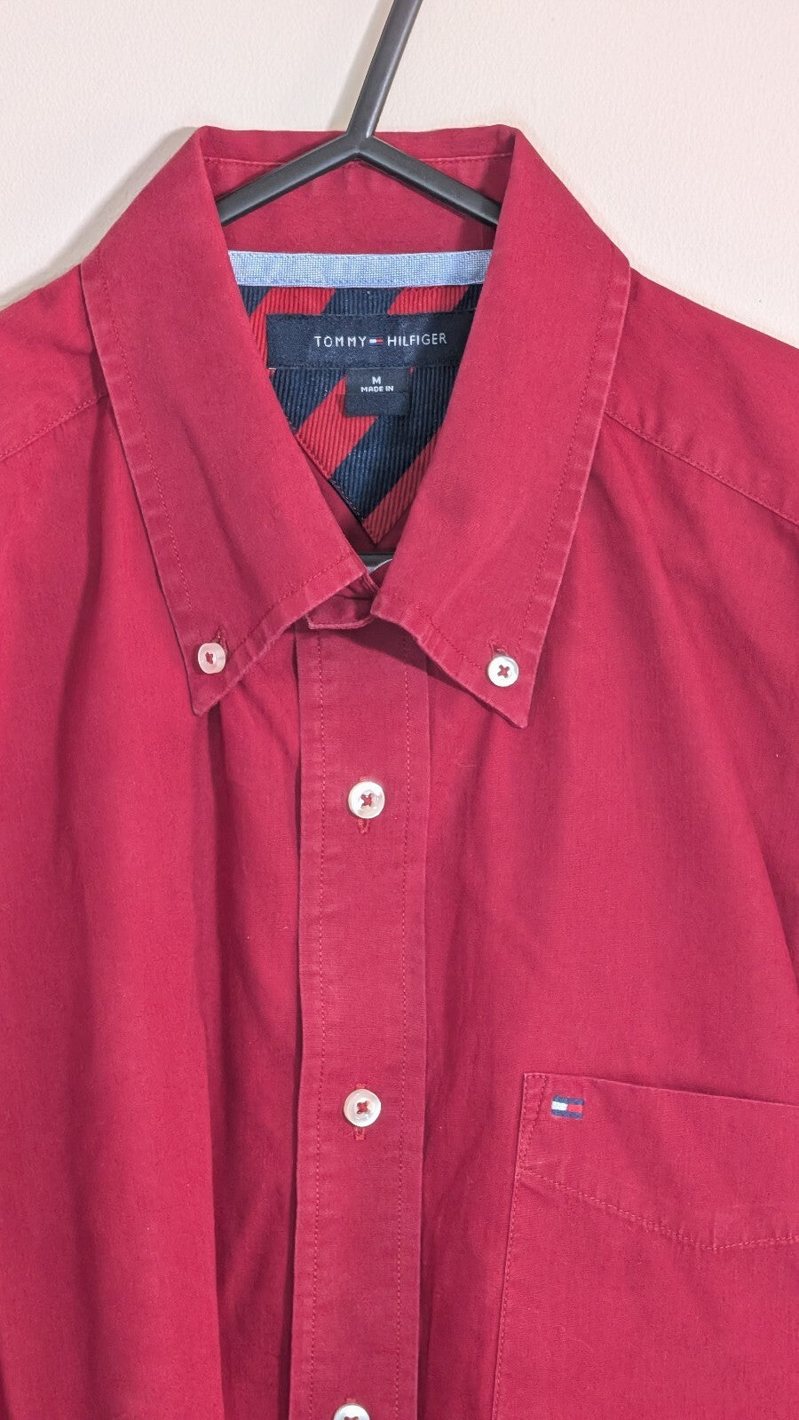 Tommy Hilfiger Men's Shirt - Red - Size Medium