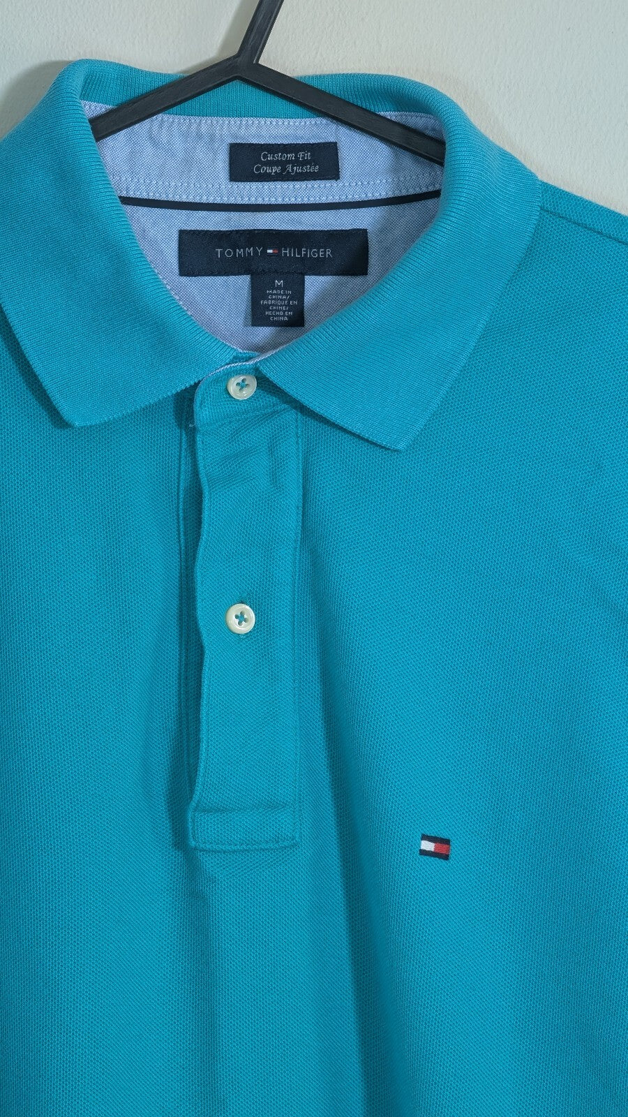Tommy Hilfiger Men's Custom Fit Polo T Shirt - Green - Size Medium