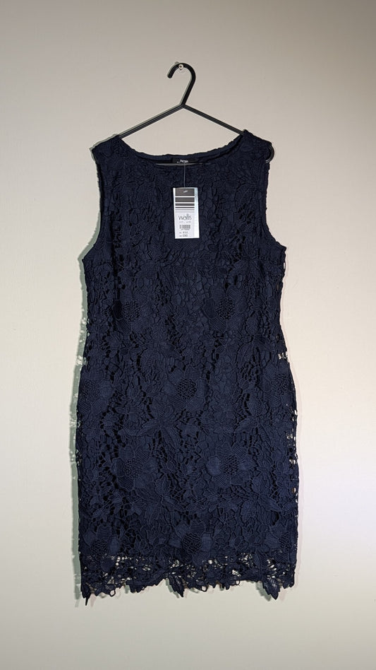 Wallis Women's Dress - Navy - Size 14