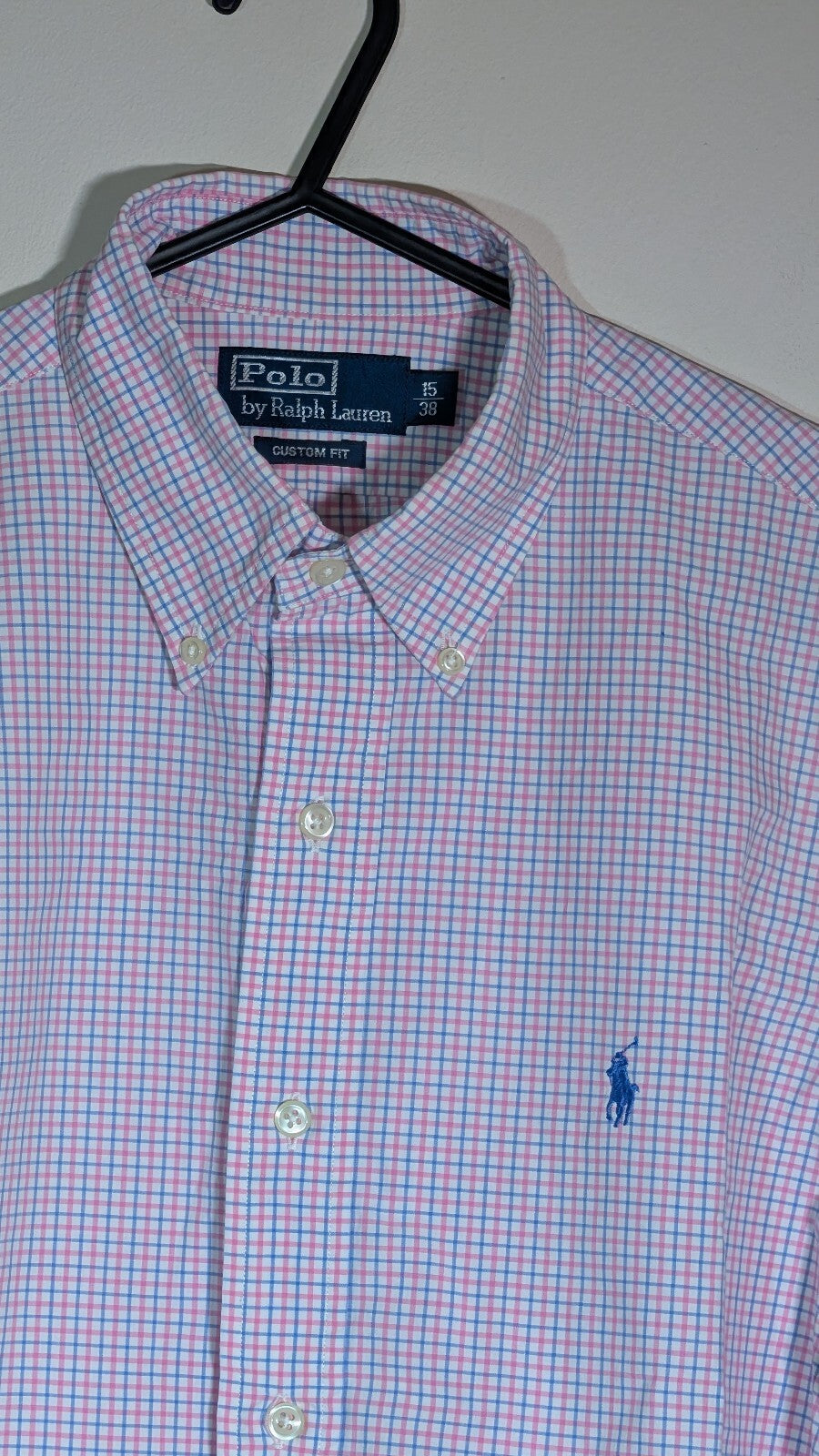 Ralph Lauren Men's Custom Fit Check Shirt - Pink - Size Small