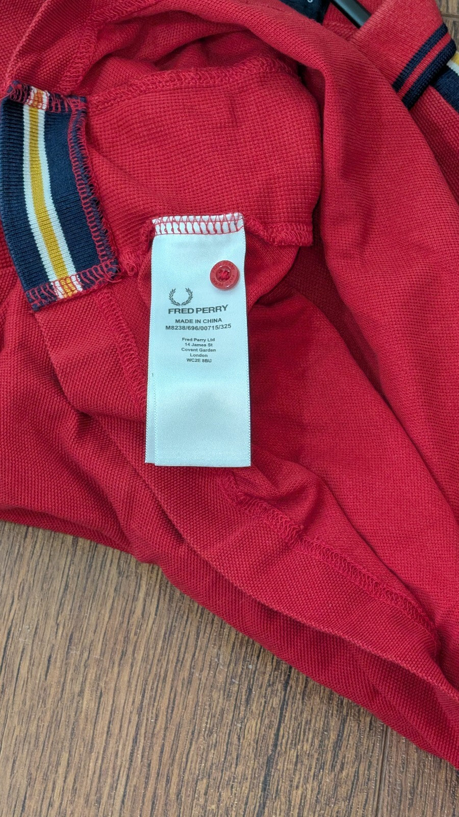 Fred Perry Men's Slim Fit Polo T Shirt - Red - Size Small