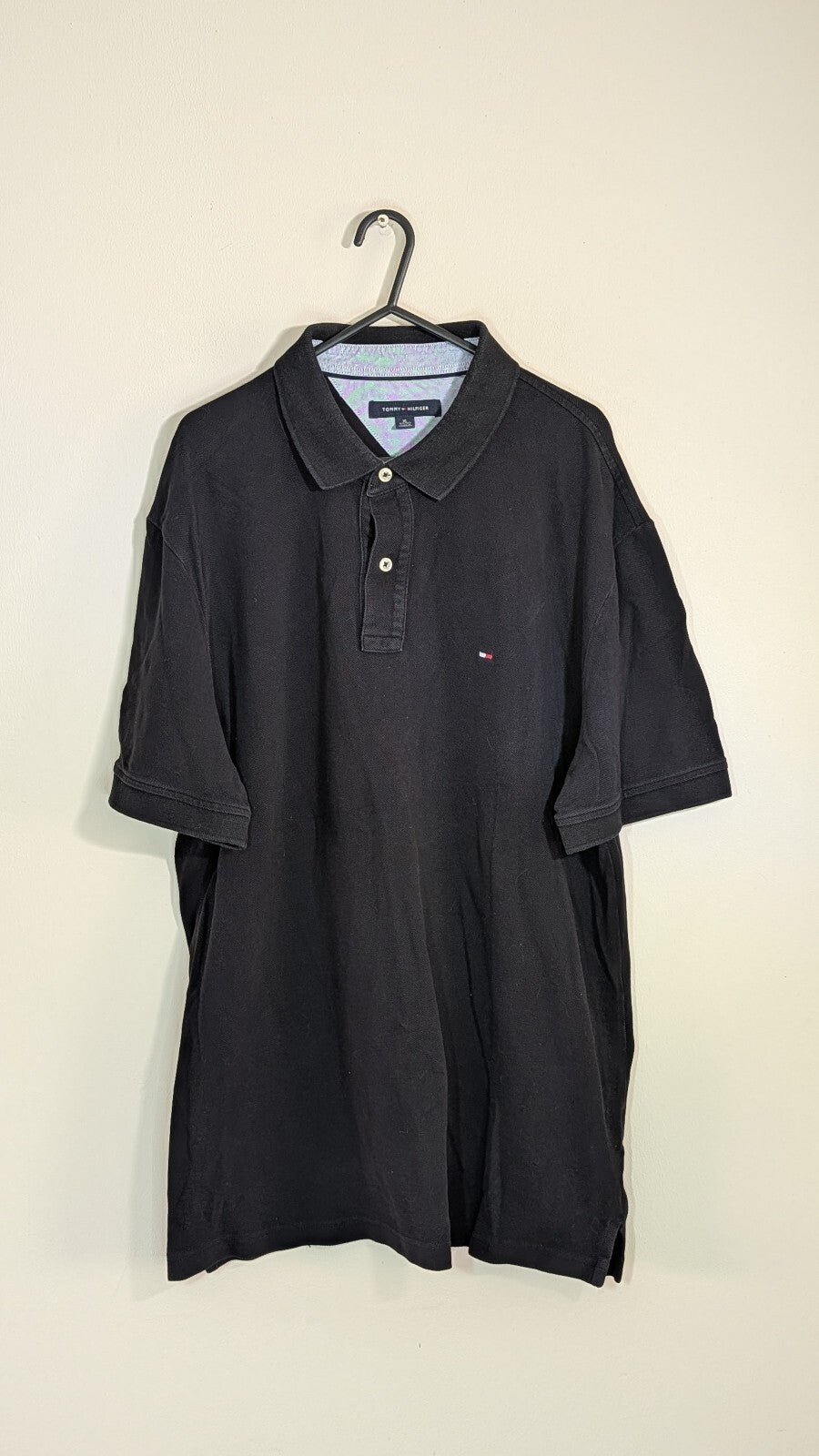 Tommy Hilfiger Men's Polo T Shirt - Black - Size XL