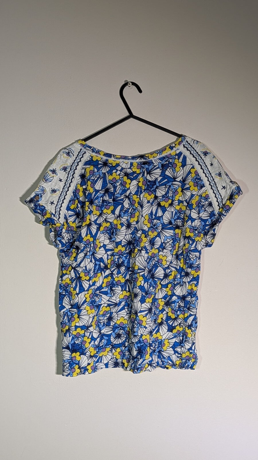 Mantaray Women's Floral T Shirt - Blue - Size 14