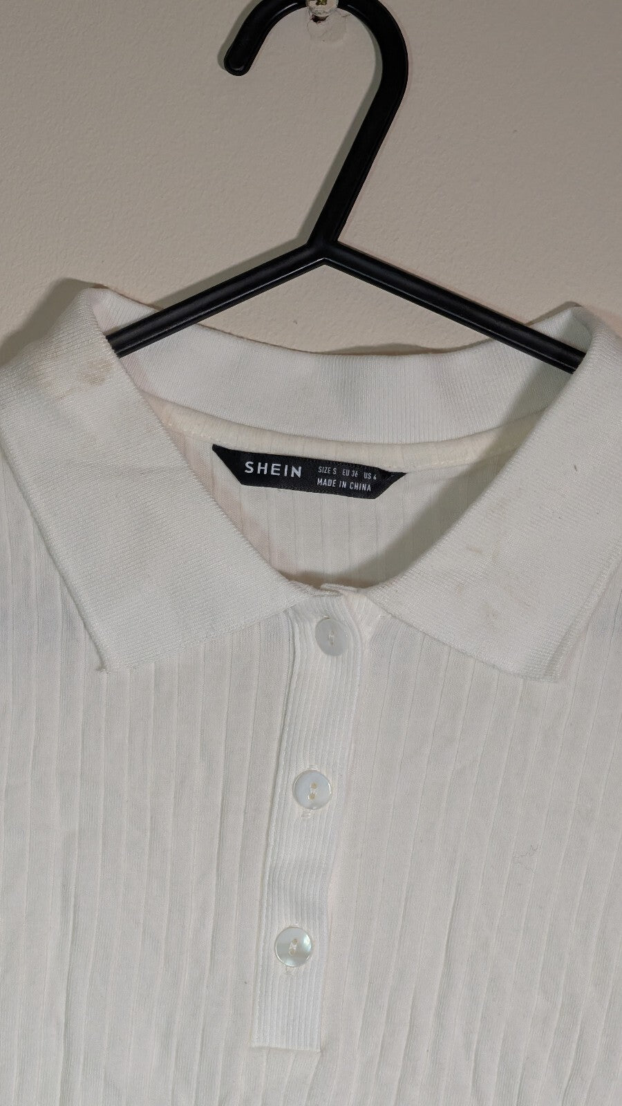 Shein Women's Polo T Shirt - White - Size Small