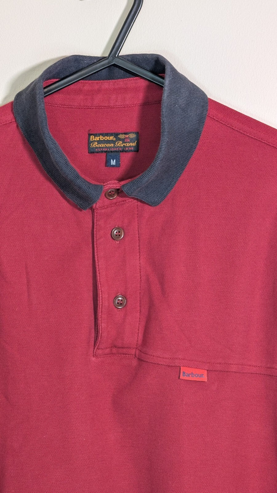 Barbour Men's Beacon Polo T Shirt - Red - Size Medium