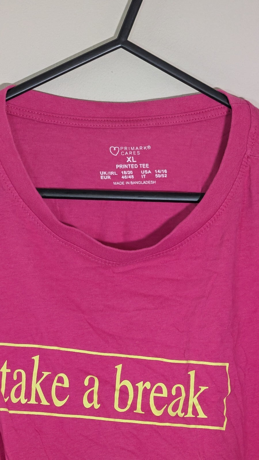 Primark Women's T Shirt - Pink - Size XL