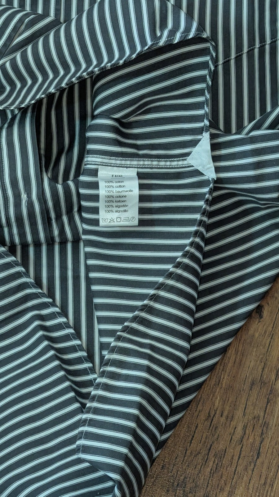 Lacoste Men's Striped Shirt - Grey - Size 40 / Medium