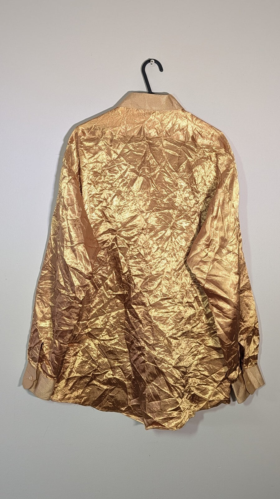 Lucasini Men's Vintage Disco Shirt - Gold - Size 16 / XL