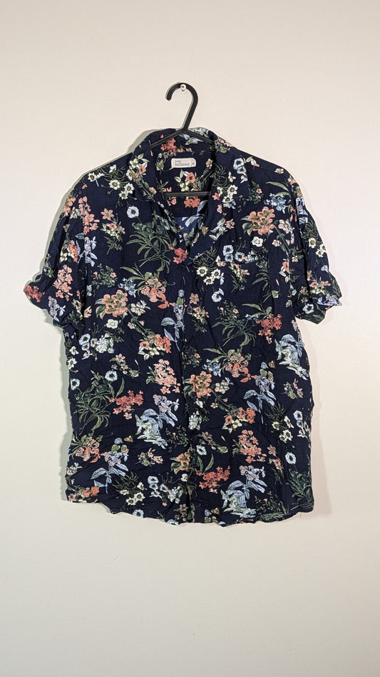 Another Influence Women's Floral Shirt - Navy - Size Medium