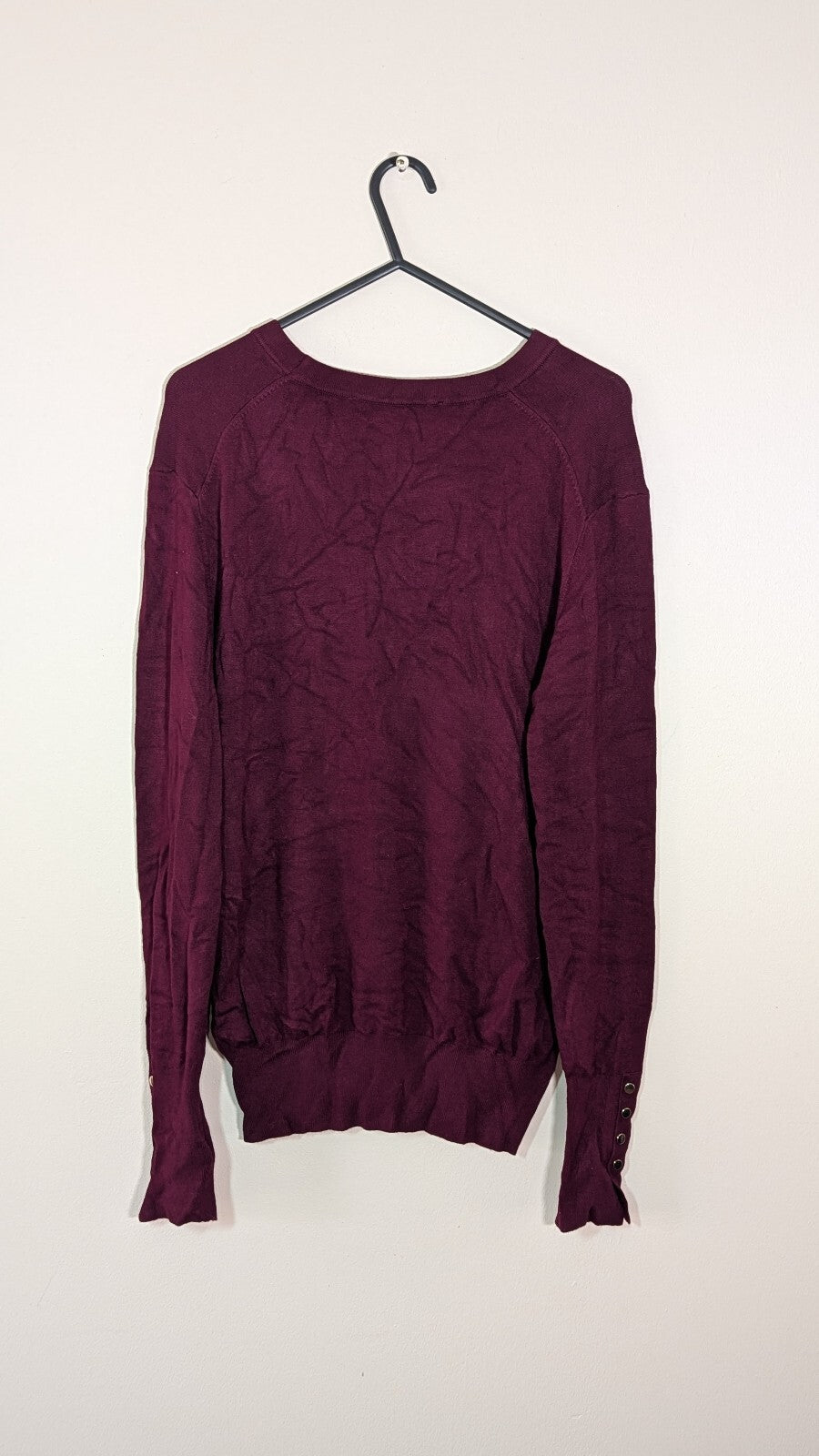 Zara Women's Sweatshirt Jumper - Burgundy - Size XL