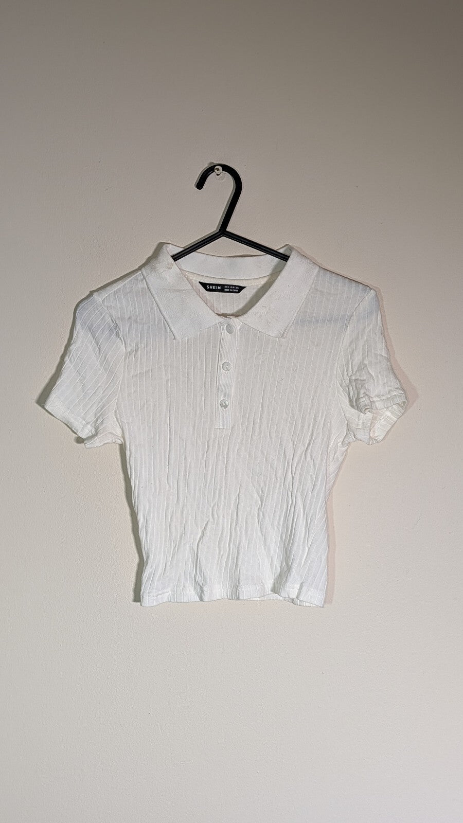 Shein Women's Polo T Shirt - White - Size Small