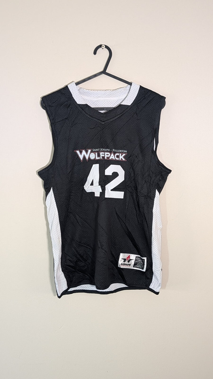 Alleson Athletic Kid's Boys Basketball Vest - Black - Size Large