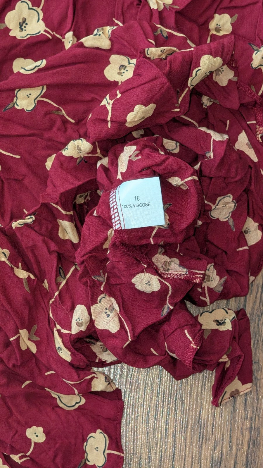 Classic Plus Women's Floral Skirt - Burgundy - Size 18