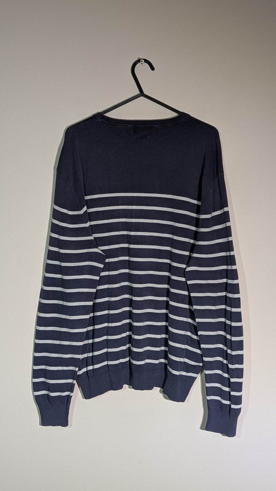 Ralph Lauren Men's Striped Sweatshirt Jumper - Navy - Size Large