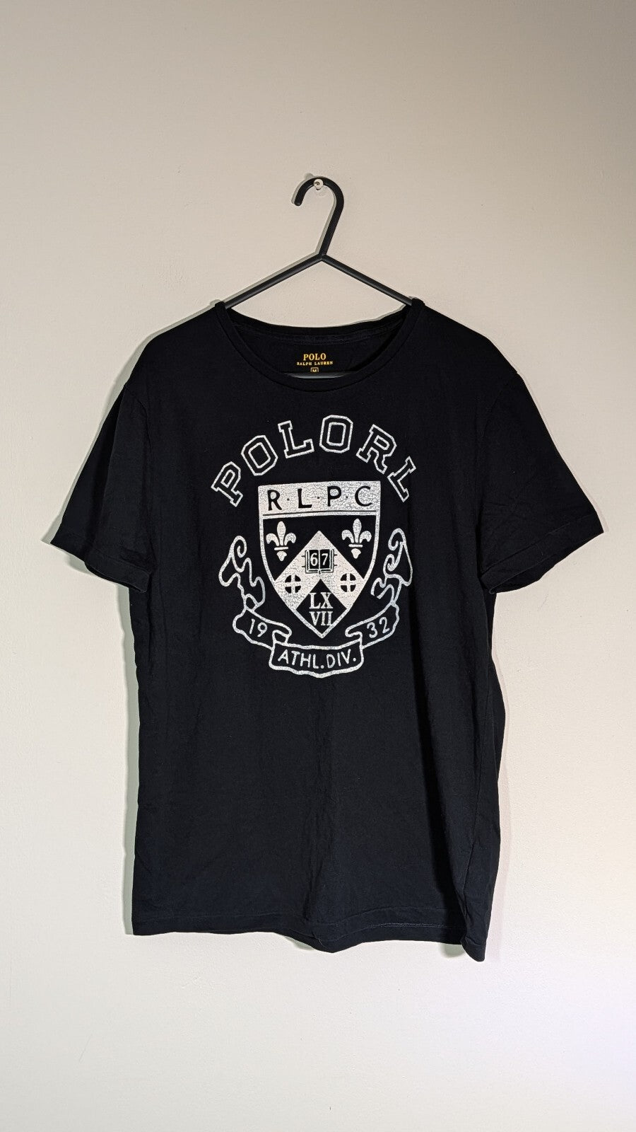 Ralph Lauren Men's Custom Fit T Shirt - Black - Size Medium